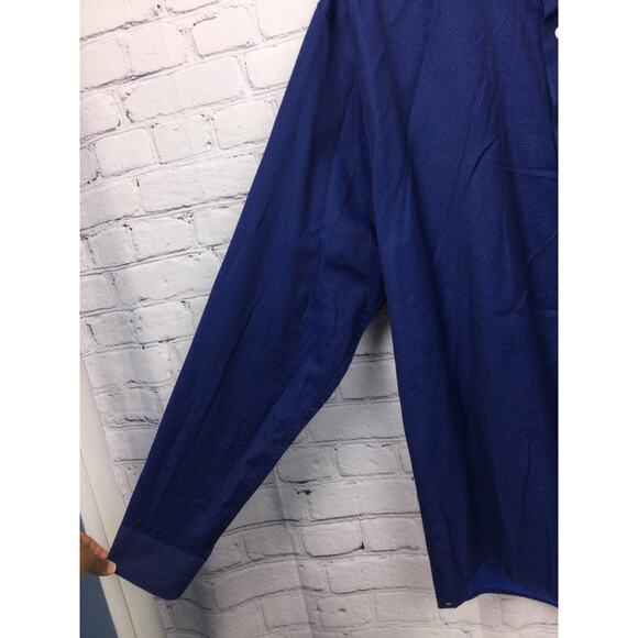 Bonobos Slim Fit Textured Dot Collared Button Down Dress Shirt Blue Men's XL - Picture 5 of 11